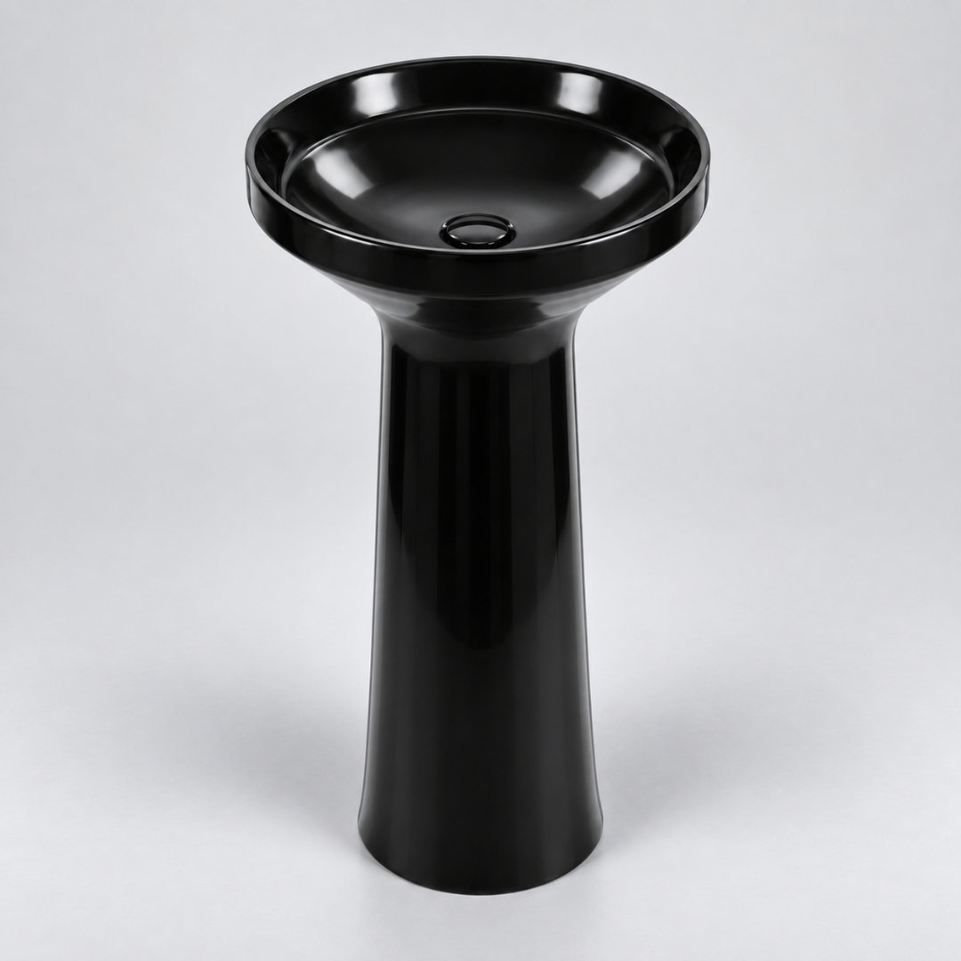 MILANIUM - BLACK One Piece Basin Wash Basin - My Home Studio